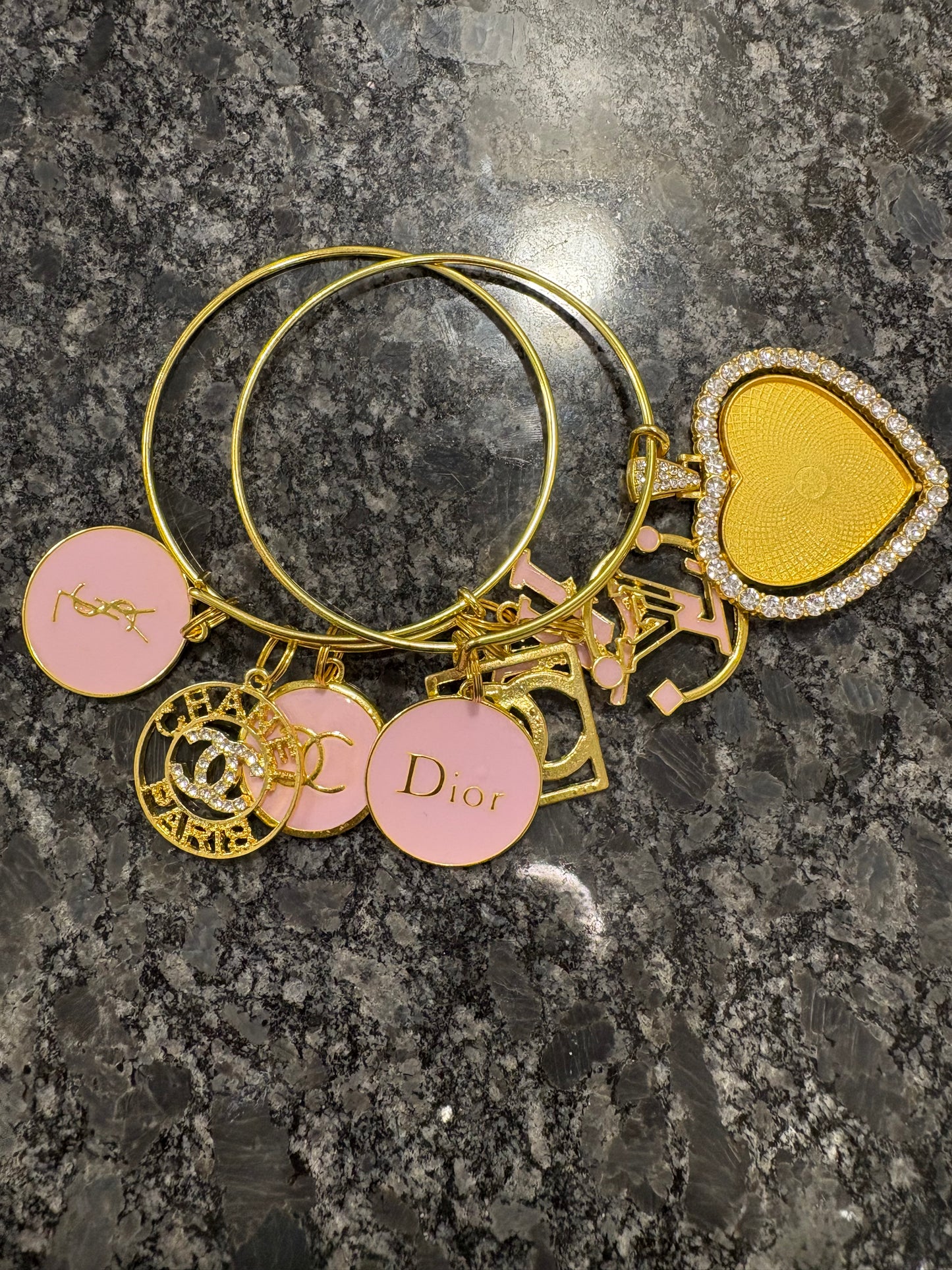 Gold/Pink Designer Bangles