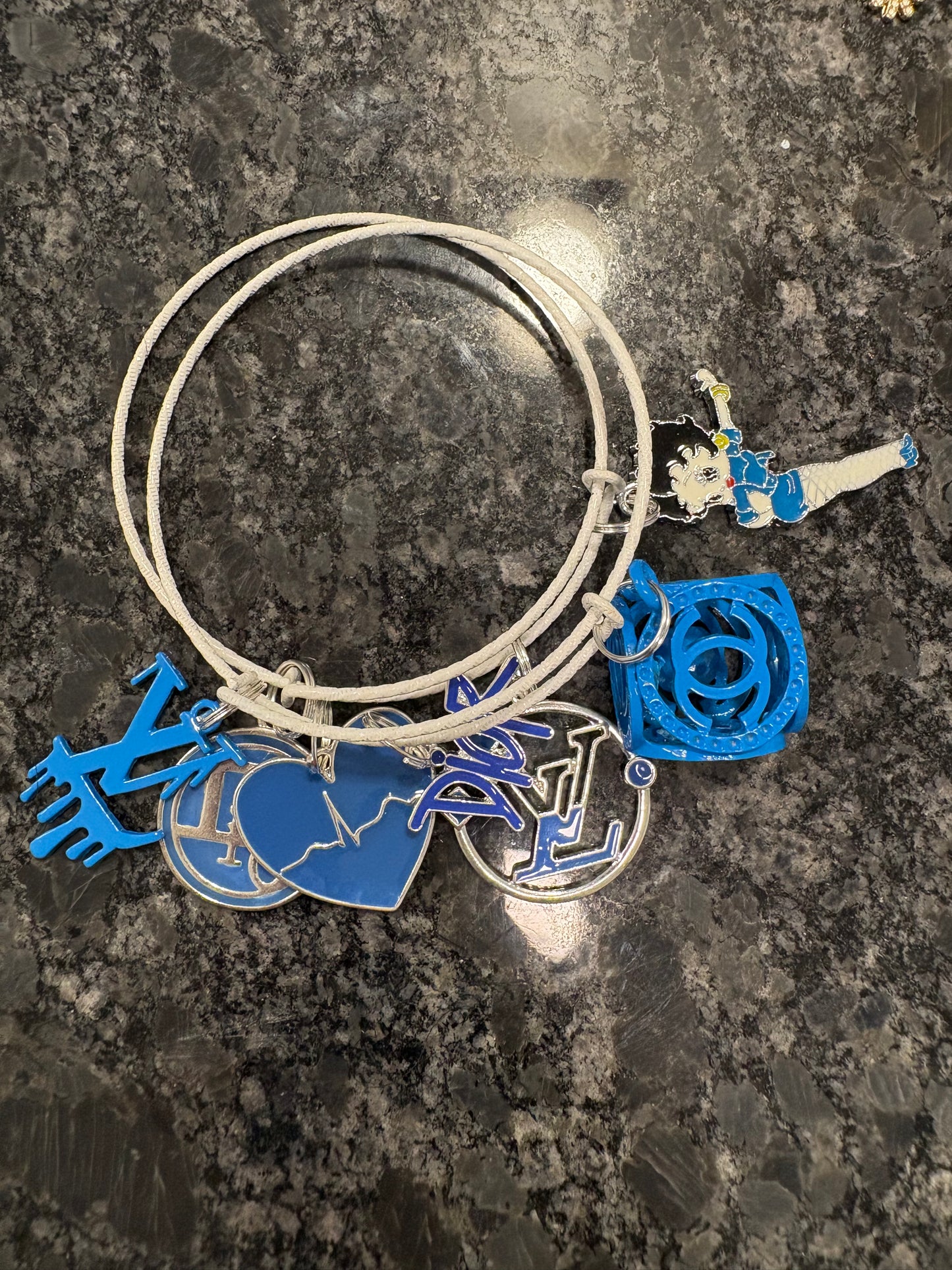 Set of 2 Blue/White Bangles