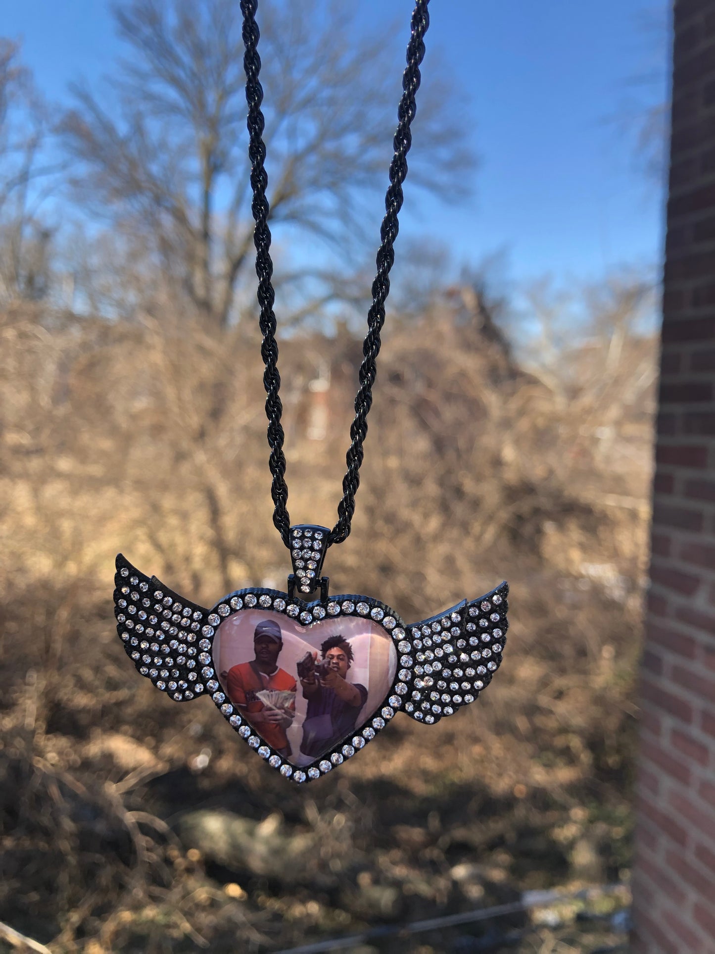 Custom Heart Wing Necklace